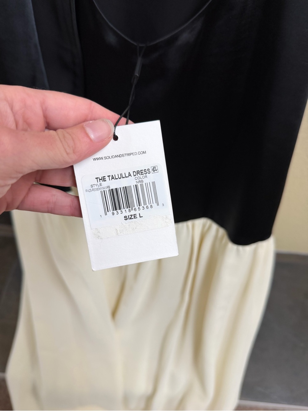 SOLID & STRIPED Talulah Black and Cream Spaghetti Strap Maxi Dress - Picture 3 of 7